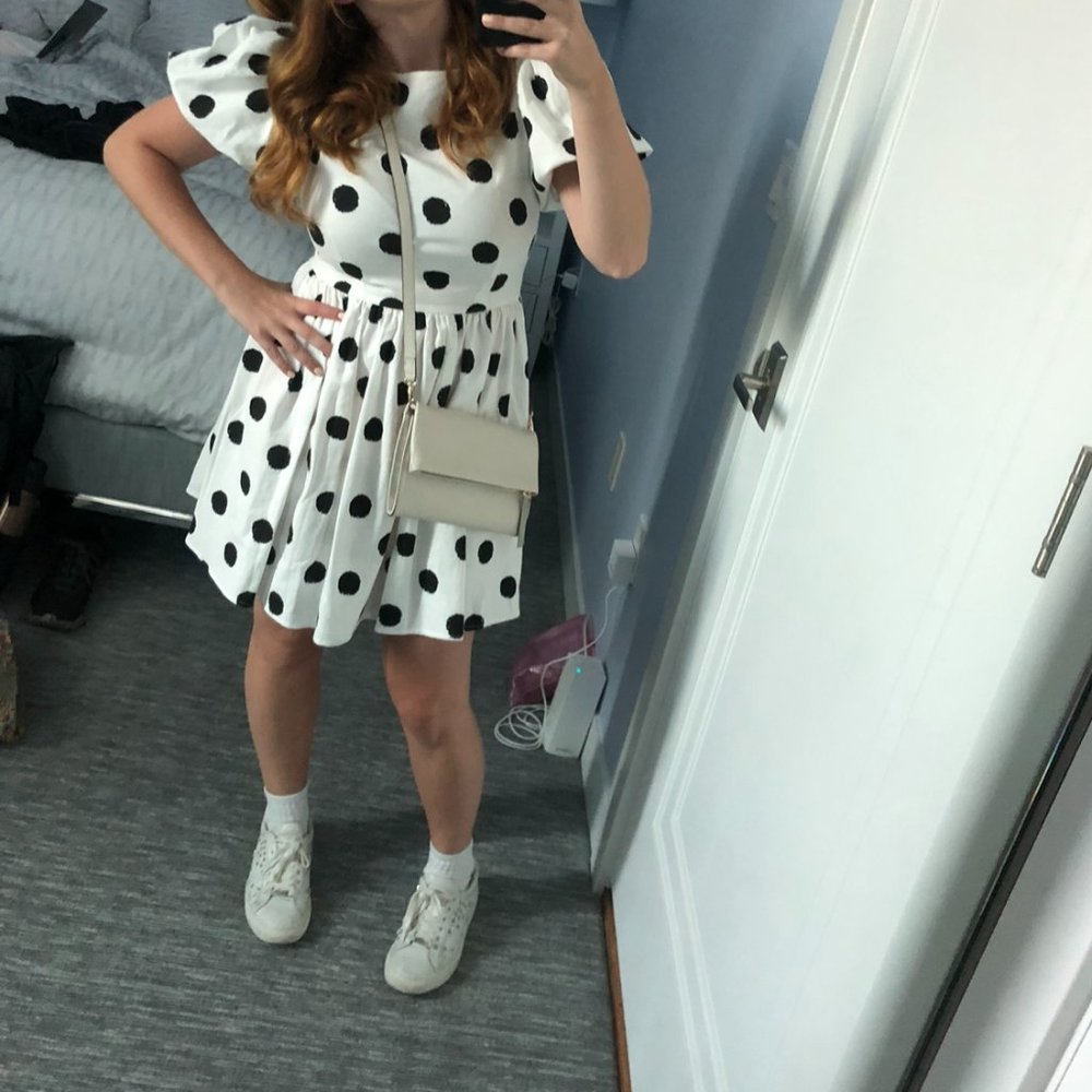Polka Dot Puff Sleeve Dress